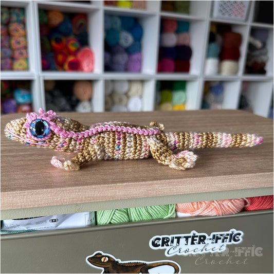 Starry Eye Crested Gecko OOAK Amigurumi