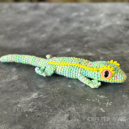 Aqua Crested Gecko OOAK Amigurumi