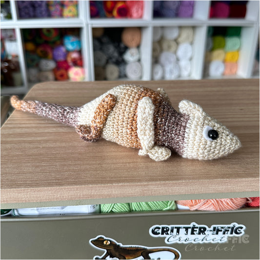 Tan Clyde the Chameleon Amigurumi