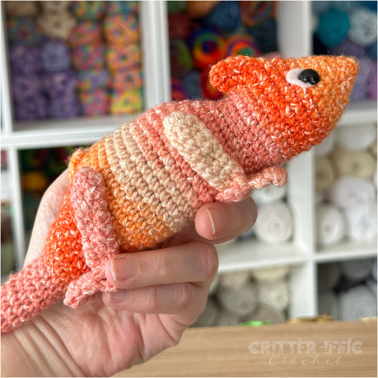 Orange Clyde the Chameleon Amigurumi