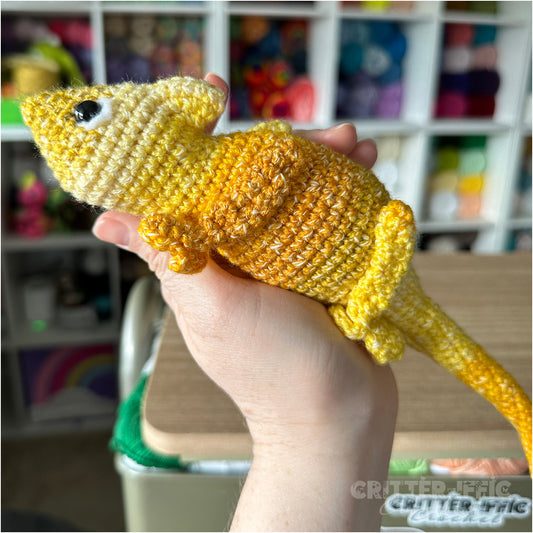 Yellow Clyde the Chameleon Amigurumi