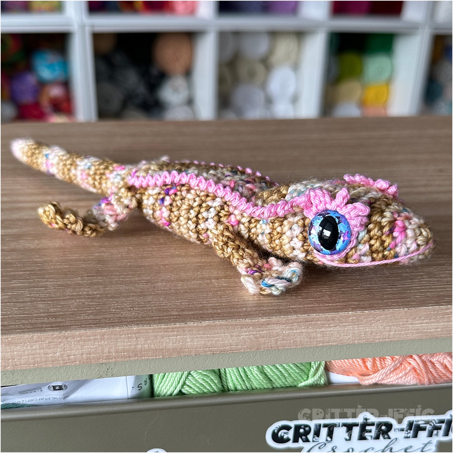 Starry Eye Crested Gecko OOAK Amigurumi