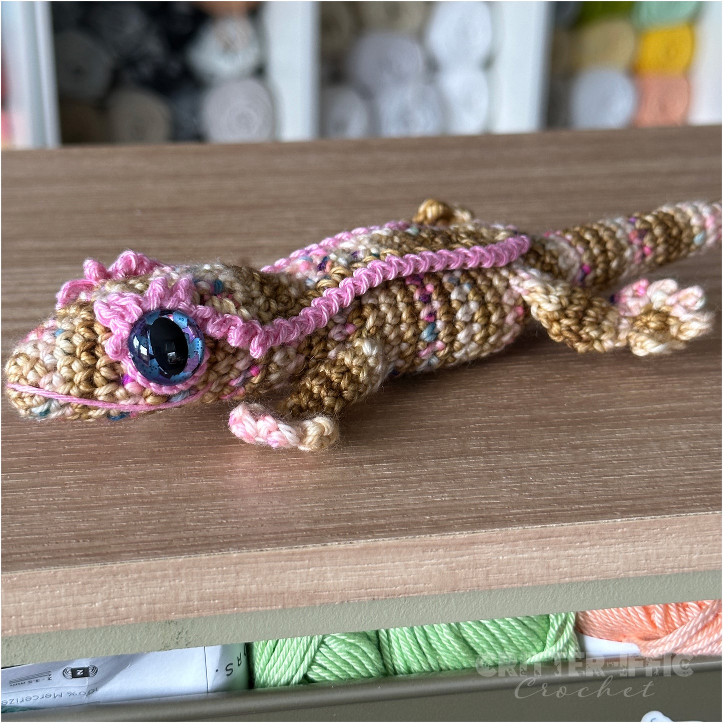 Starry Eye Crested Gecko OOAK Amigurumi