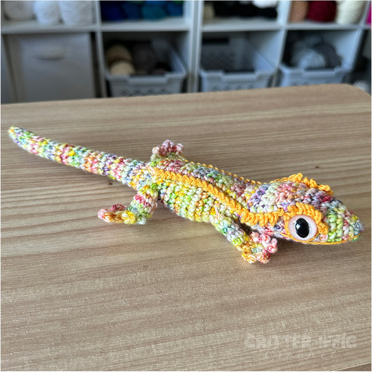 Pastel Sprinked Crested Gecko OOAK Amigurumi